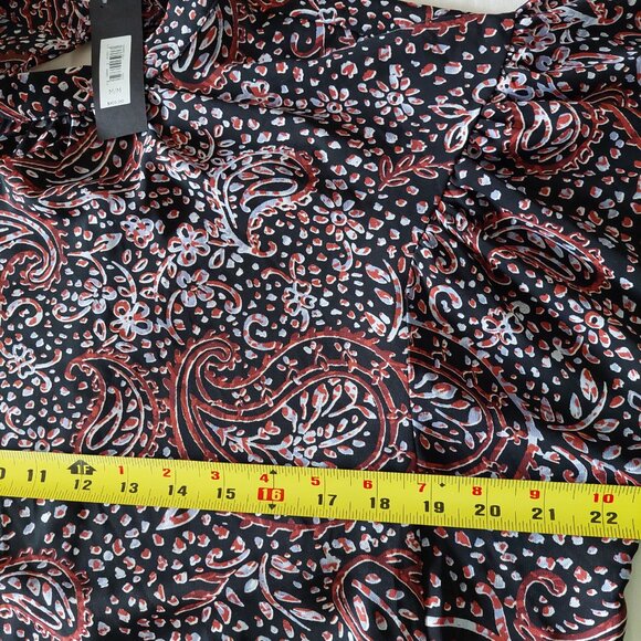 NEW Banana Republic PRINT BISHOP-SLEEVE TOP, Size M - Picture 9 of 14